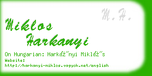 miklos harkanyi business card